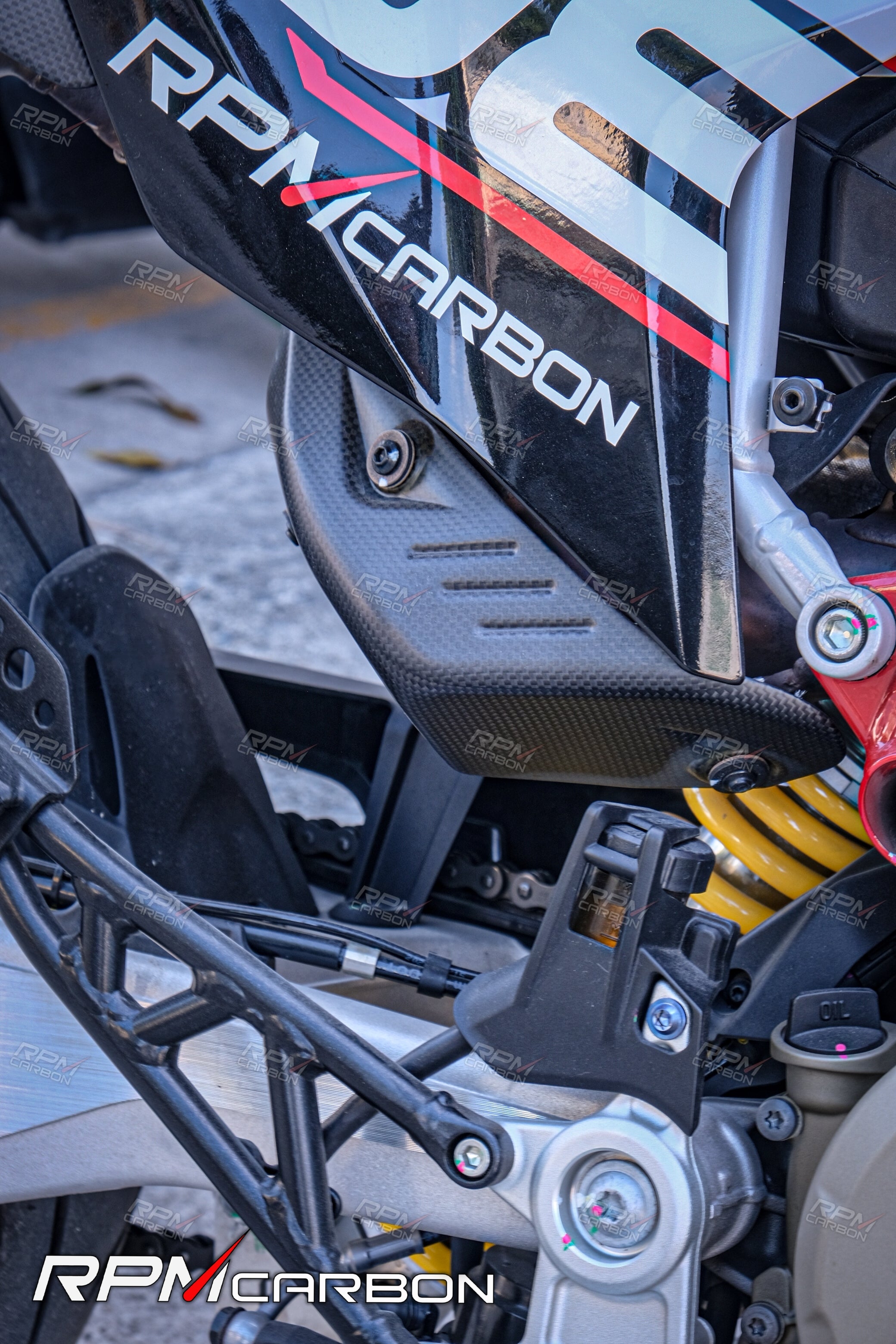 Ducati Hypermotard 698 Carbon Fiber Rear Exhaust Shield
