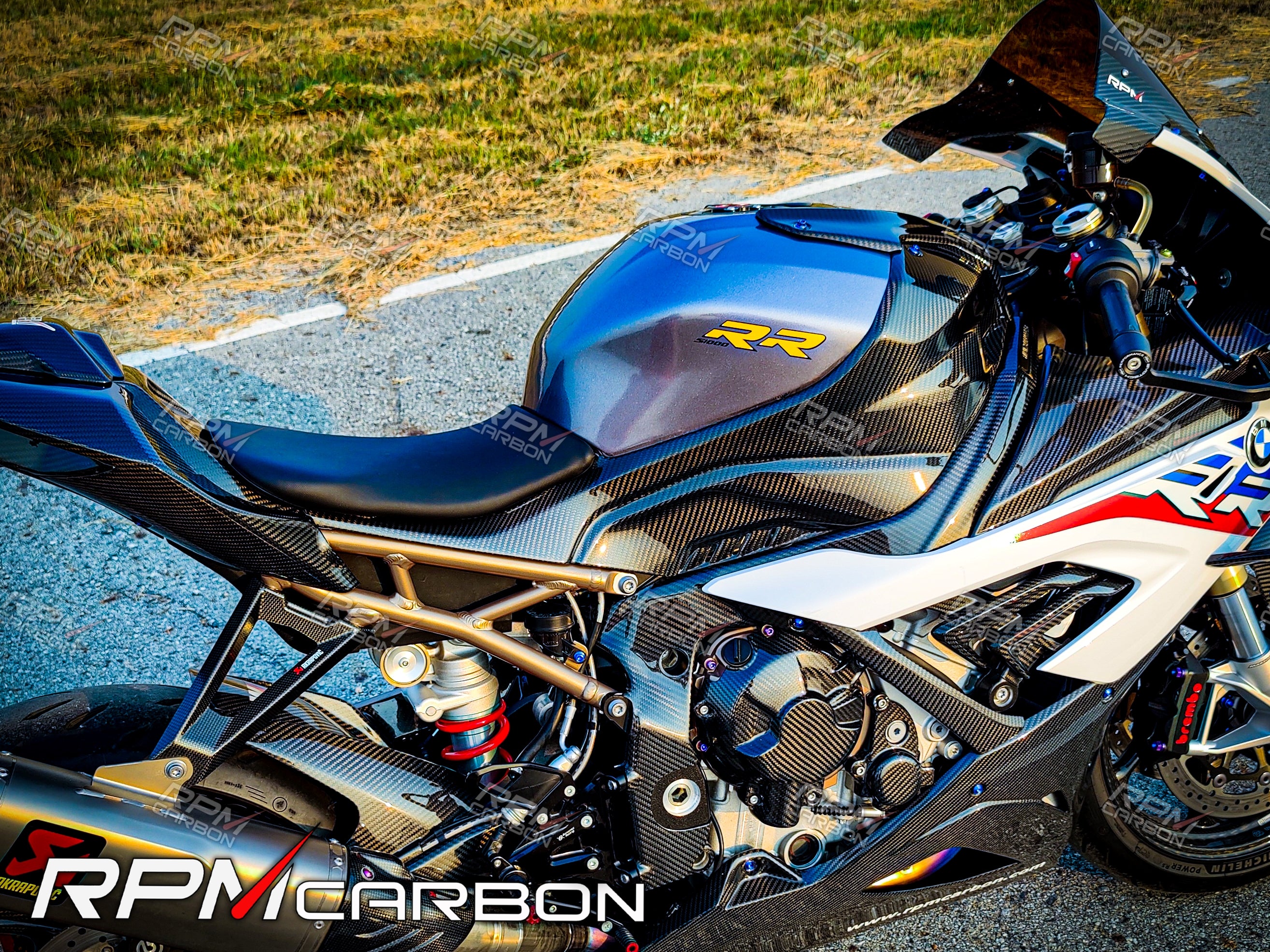 BMW S1000RR S1000R Carbon Fiber Tank Side Panels (Fully Enclosed)