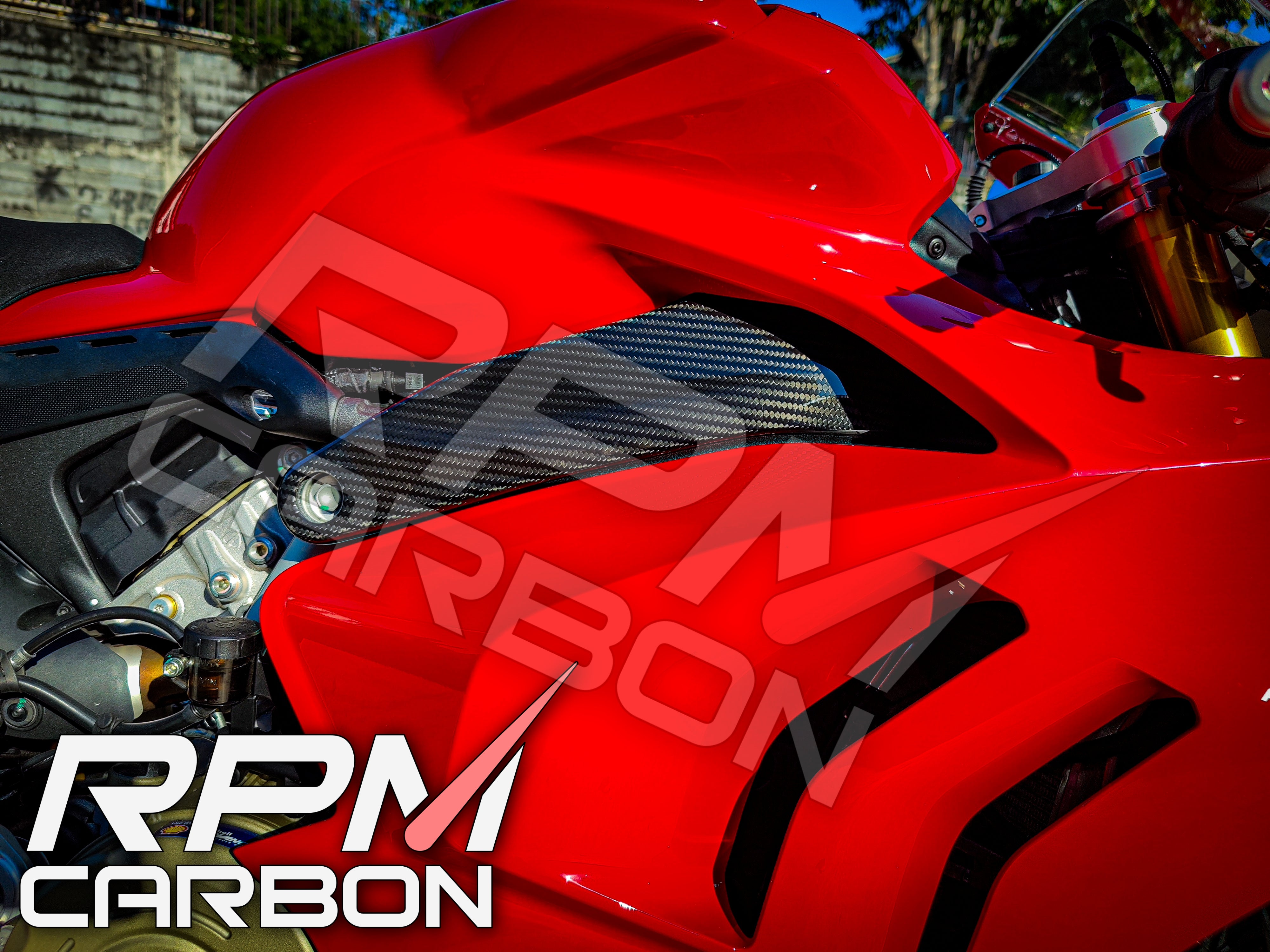 Ducati Panigale/Streetfighter V4 Carbon Fiber Frame Covers Protectors