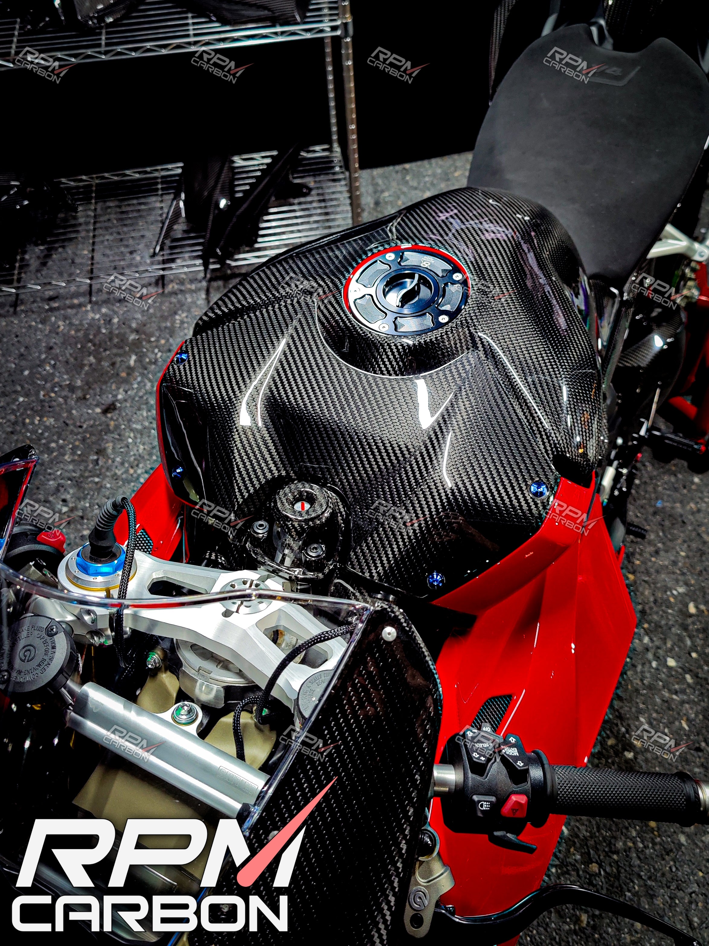 Ducati Panigale V4 Carbon Fiber Tank Airbox Cover Carbon Fiber