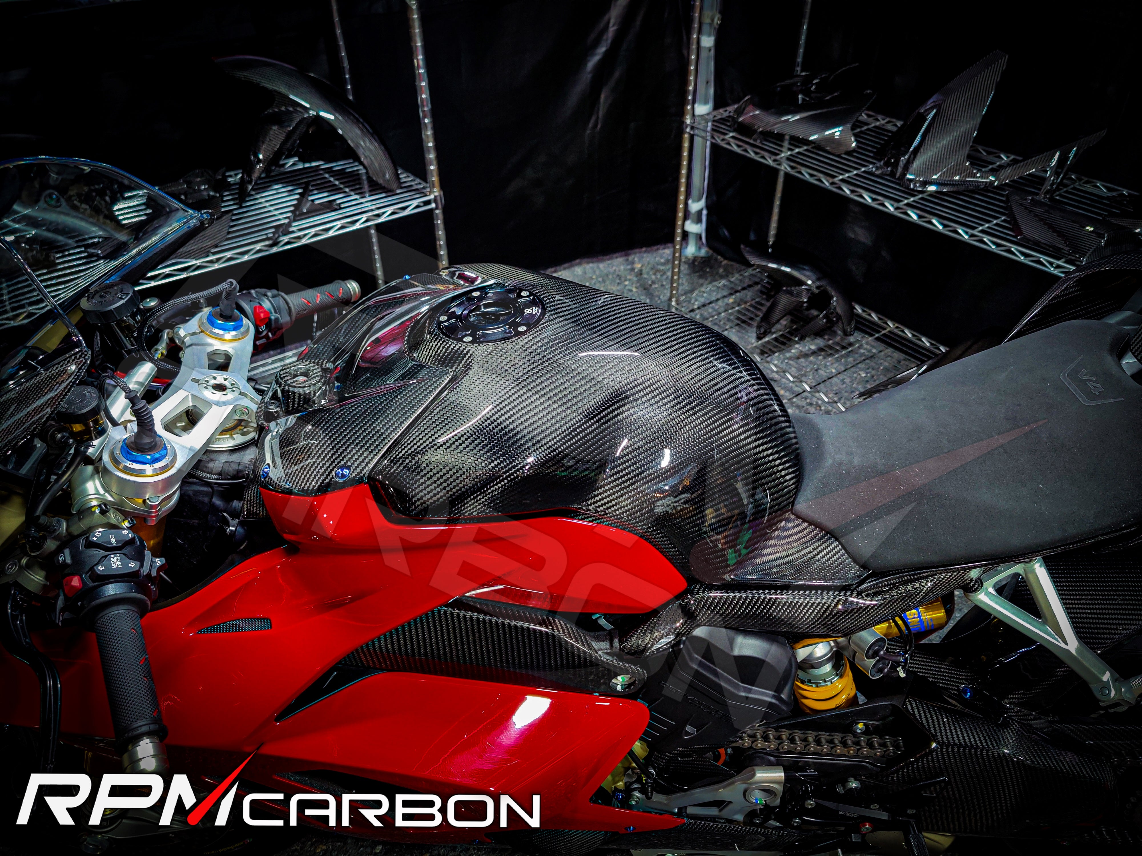 Ducati Panigale/Streetfighter V4 Carbon Fiber Tank Cover Protector