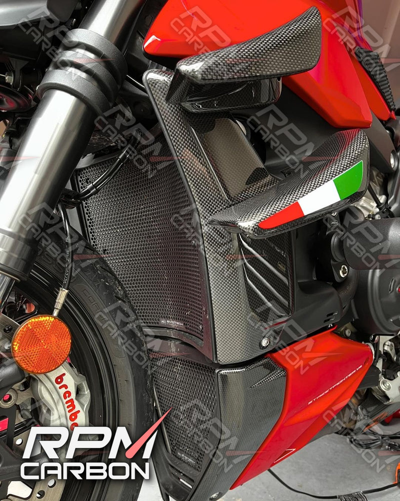 Ducati Streetfighter V4 Carbon Fiber Lower Radiator Guards Panels