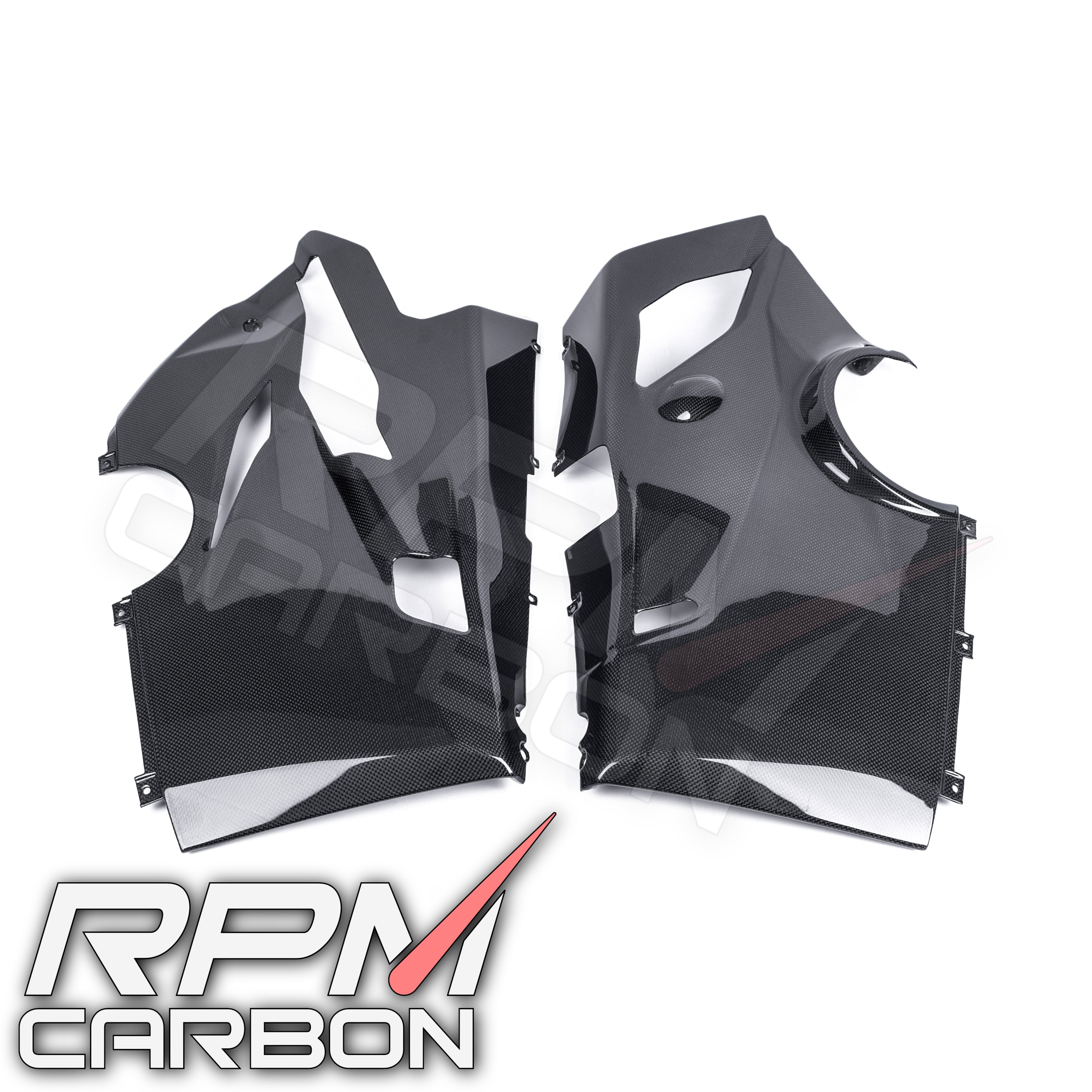 Ducati Panigale V4 Carbon Fiber Lower Side Fairings Belly Pan Akrapovic Version