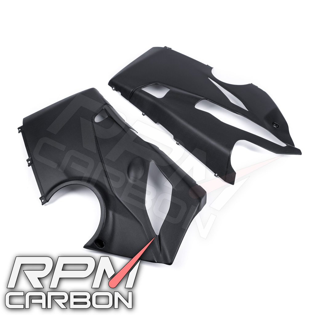 Carbon Fiber Look Side Trim Panel Lower Belly Fairing For Yamaha YZF R1 2009-2014 Left & Right Set