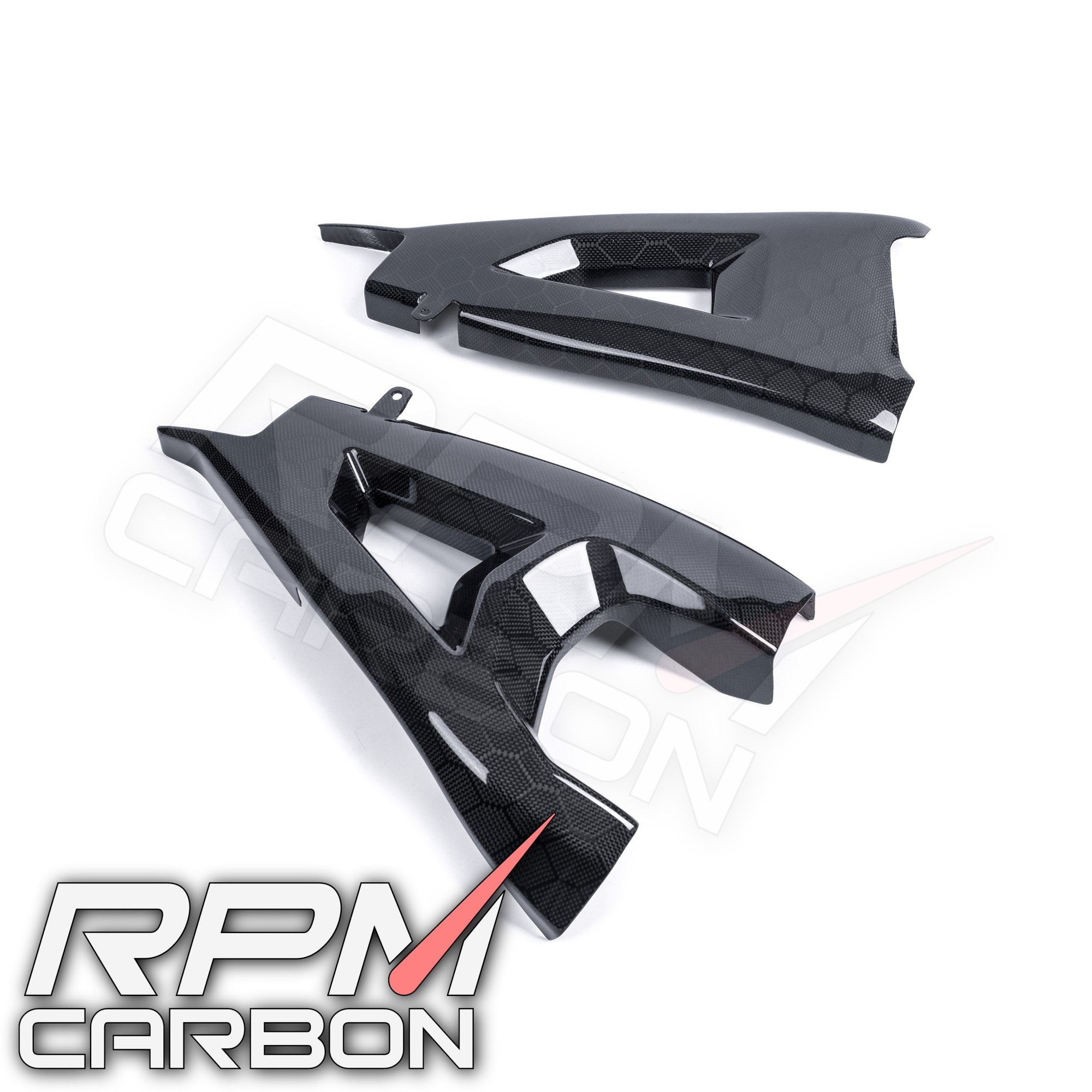 Kawasaki ZX-10R 2016+ Carbon Fiber Swingarm Covers Protectors in Carbon Fiber