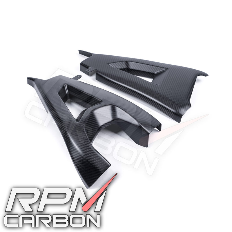 Kawasaki ZX-10R 2016+ Carbon Fiber Swingarm Covers Protectors in Carbon Fiber