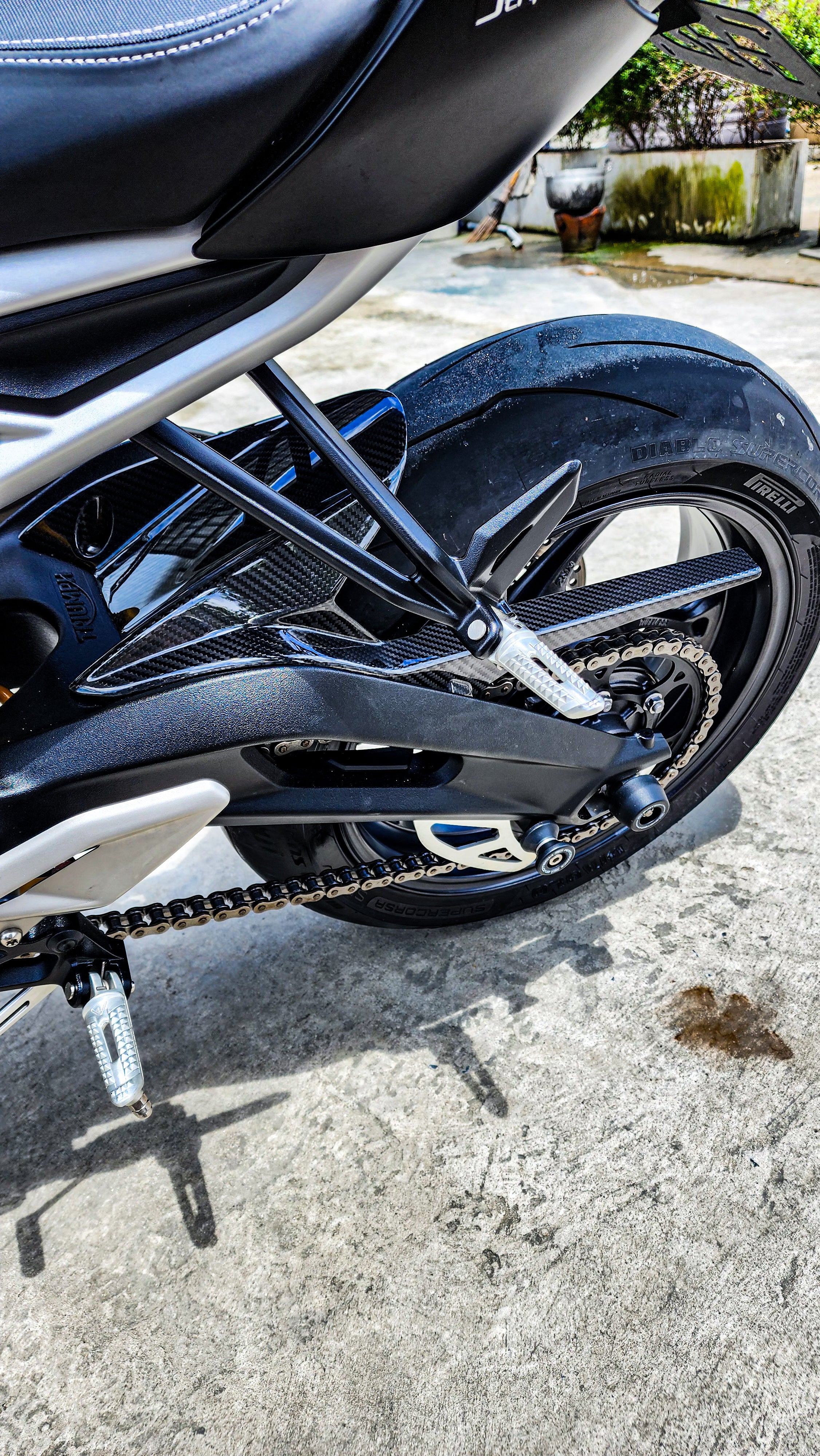 Triumph Street Triple 765 Carbon Fiber Rear Fender / Chain Guard