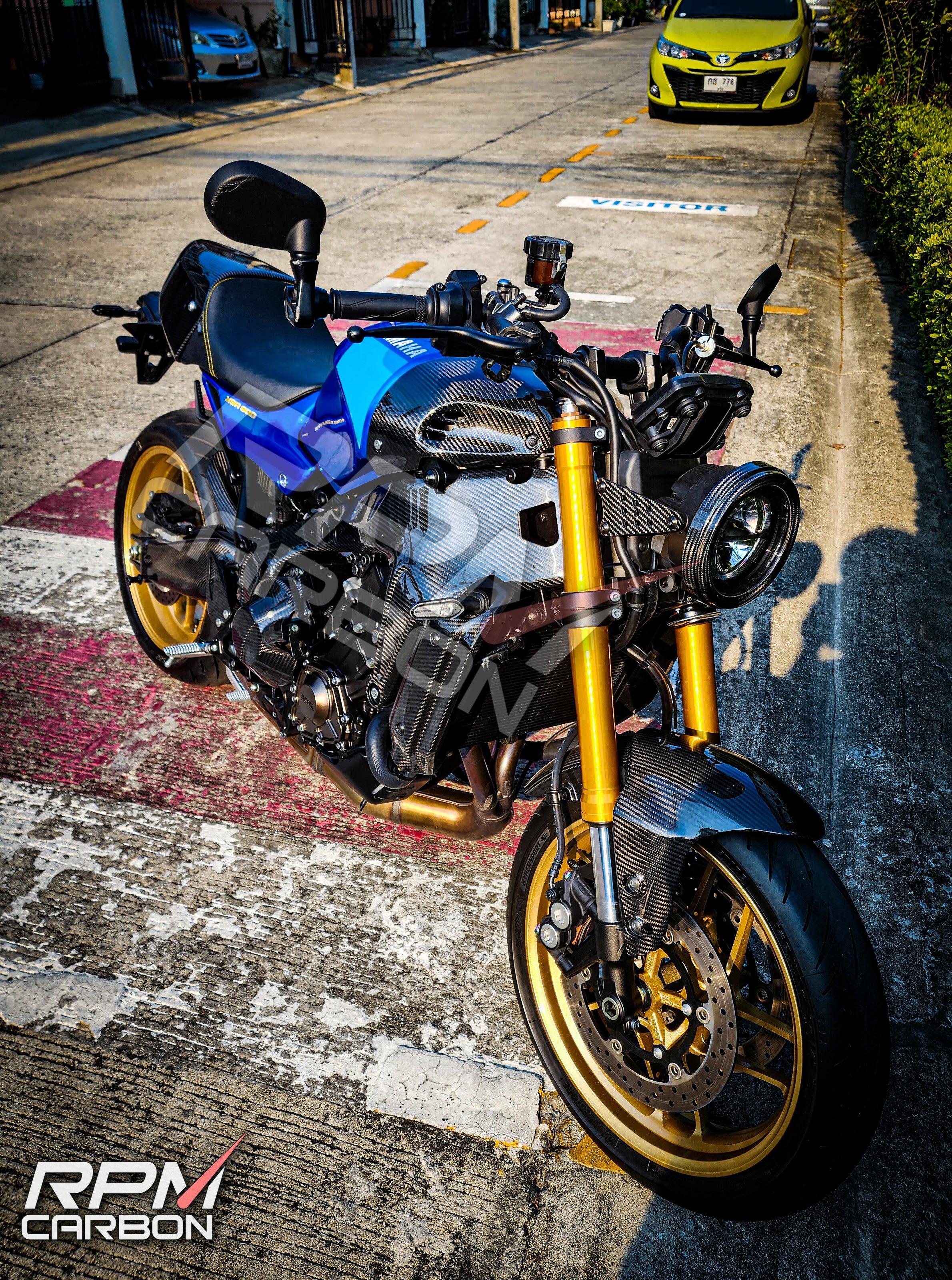 Yamaha XSR900 MT09 Tracer 9GT Carbon Fiber Frame Covers Protectors