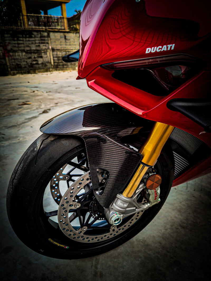 Ducati Panigale/Streetfighter V4 V2 Carbon Fiber Front Fender Hugger Mudguard