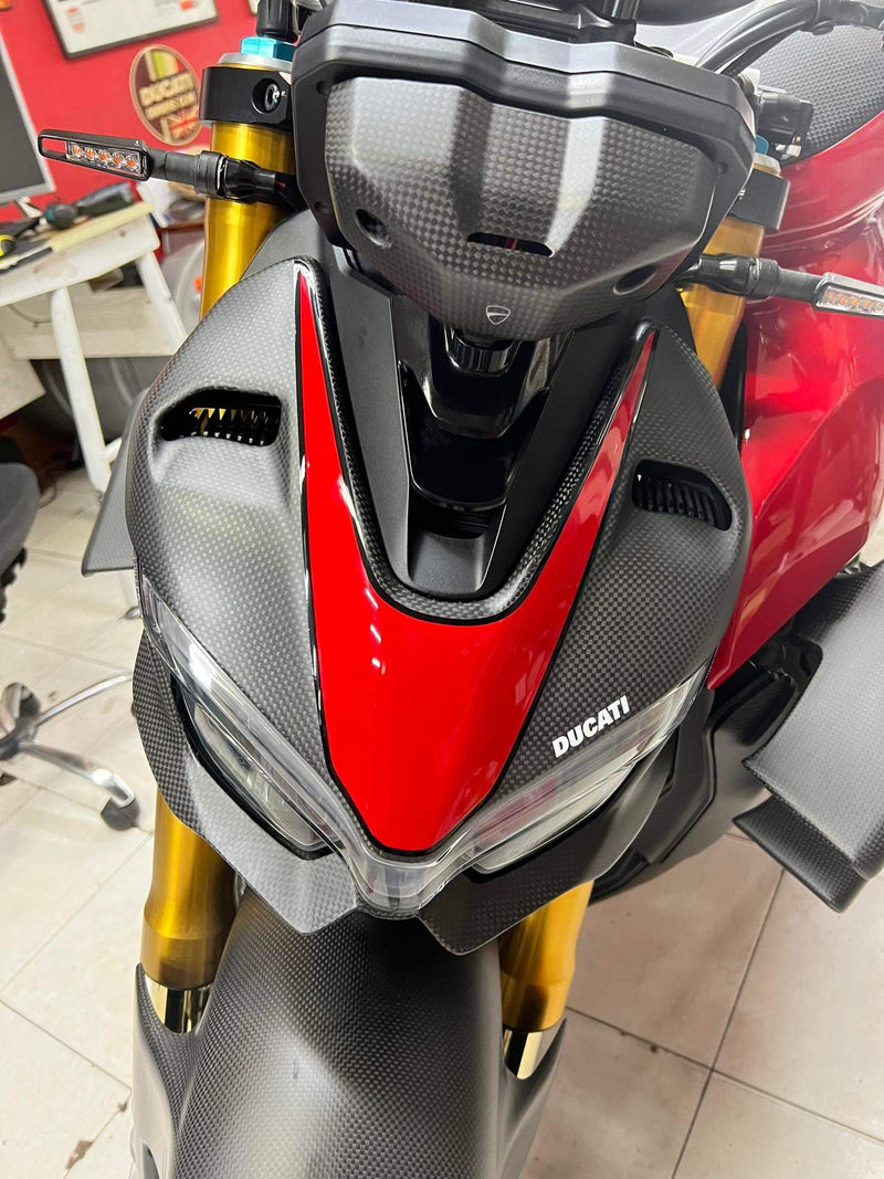 Ducati Streetfighter V4 V2 Carbon Fiber Headlight Under Fairing Cowl