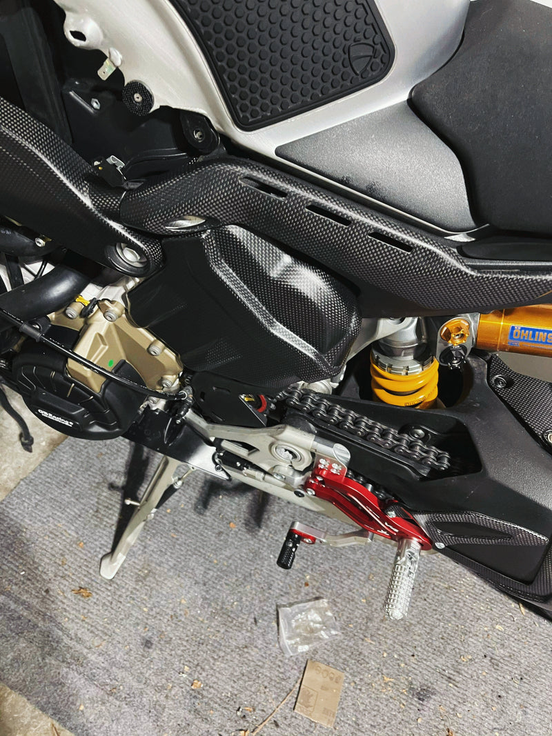 Ducati Panigale V4 Carbon Fiber Sub-Frame Covers Protectors Stock Version