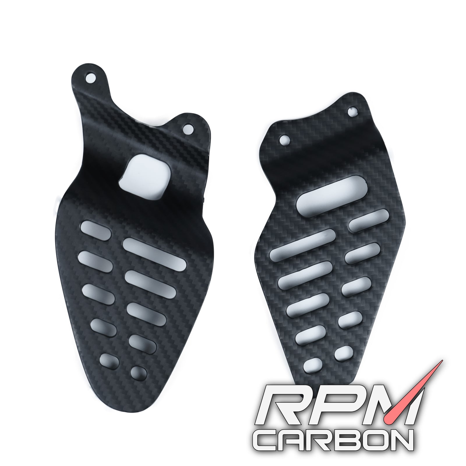 thumbnail image 2 of Carbon Fiber Heel Guards For 2009-2014 Yamaha R1 – Rearset Foot Peg Plates, Glossy 2 of 5